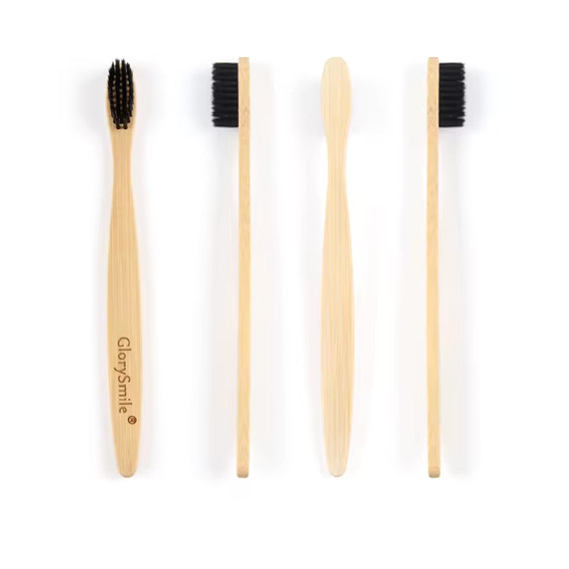 Brosse à dent en bambou souple noir biodégradable et écologique