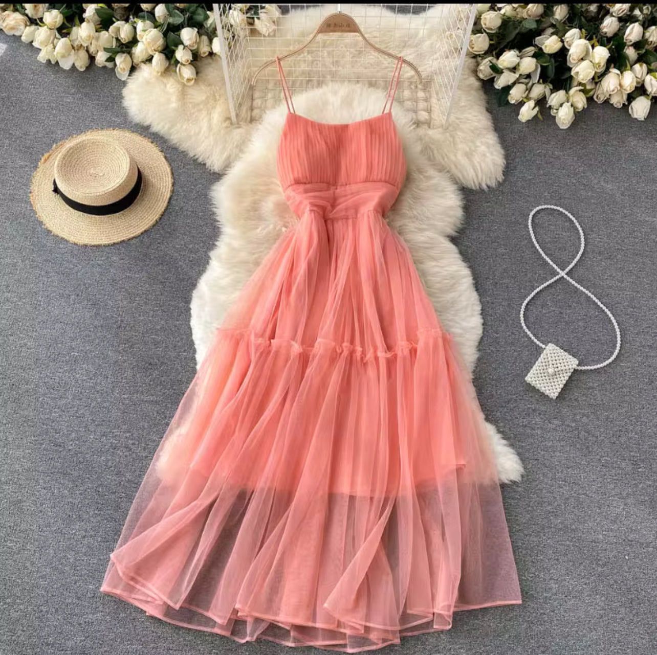 Maxi dress avec col carrée