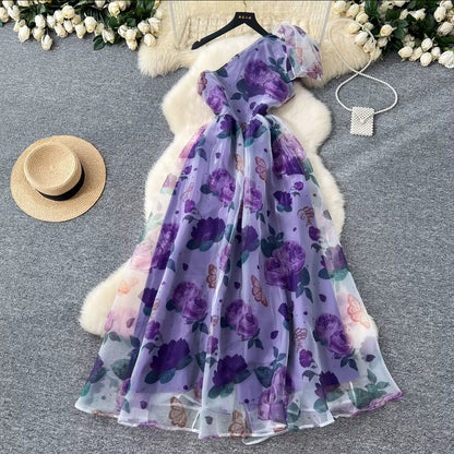 One shoulder long dress