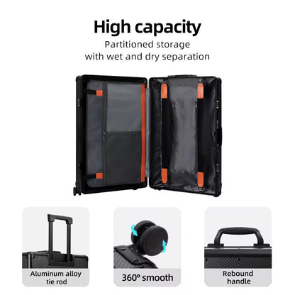 Valise de voyage intelligente avec empreinte digitale en fibre de carbone pc, valise personnalisée avec serrure TSA