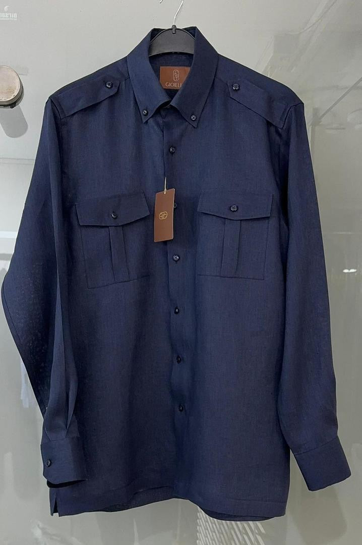 GIOELLO chemise en lin 2 poches