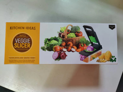 Trancheuse à Mandoline manuelle 14 en 1, hachoir à légumes, cuisine multifonctionnelle, oignon, coupe-légumes manuel