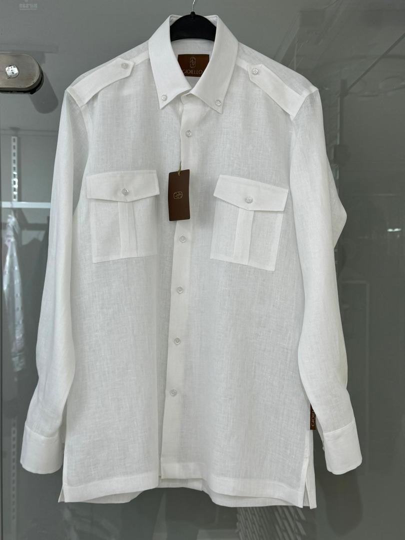 GIOELLO chemise en lin 2 poches