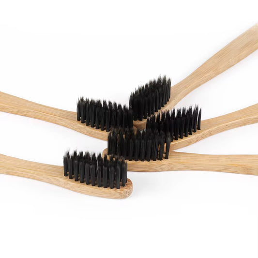 Brosse à dent en bambou souple noir biodégradable et écologique