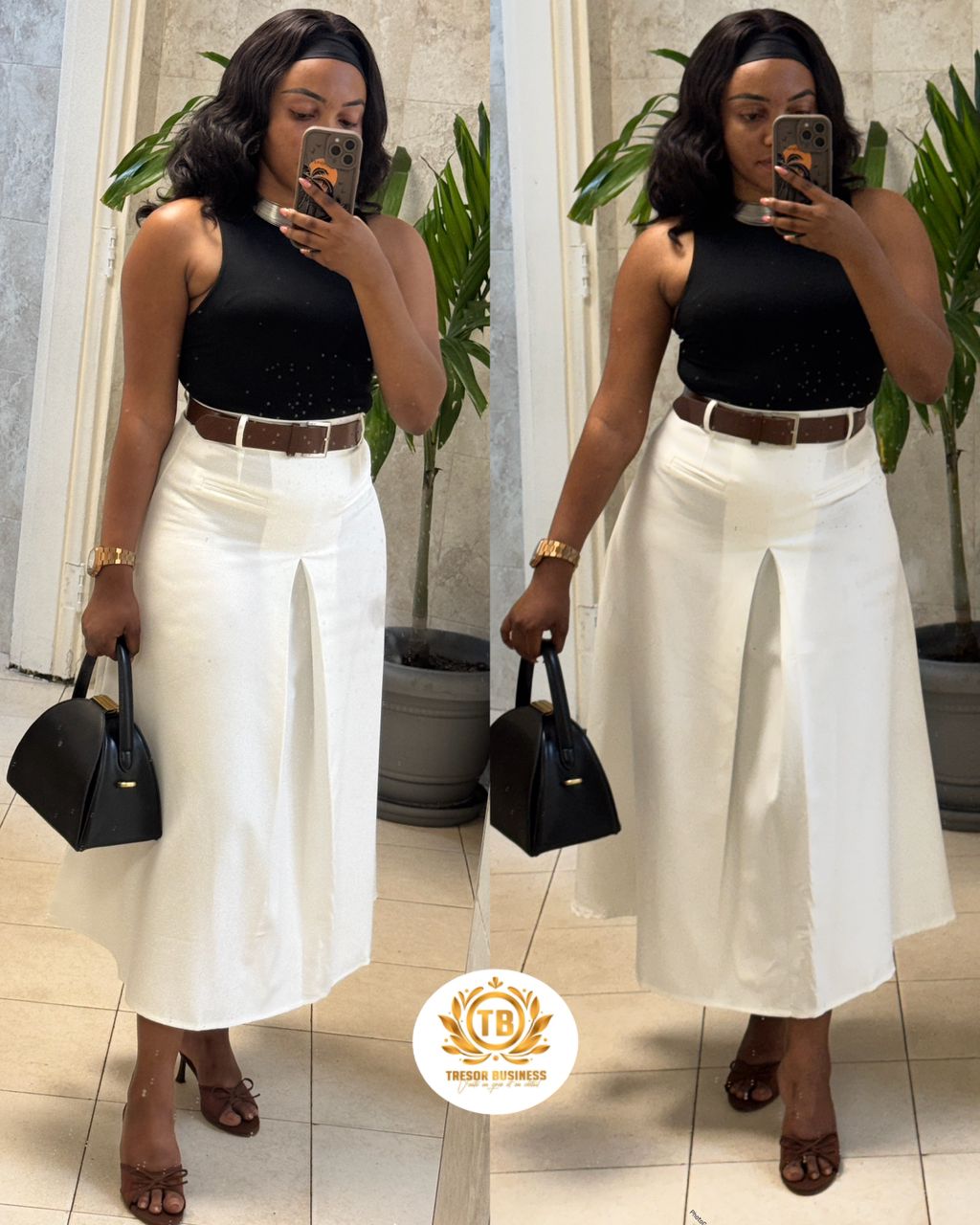 Jupe ZaBa en V avec ceinture